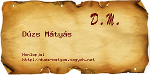 Dúzs Mátyás névjegykártya