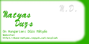 matyas duzs business card